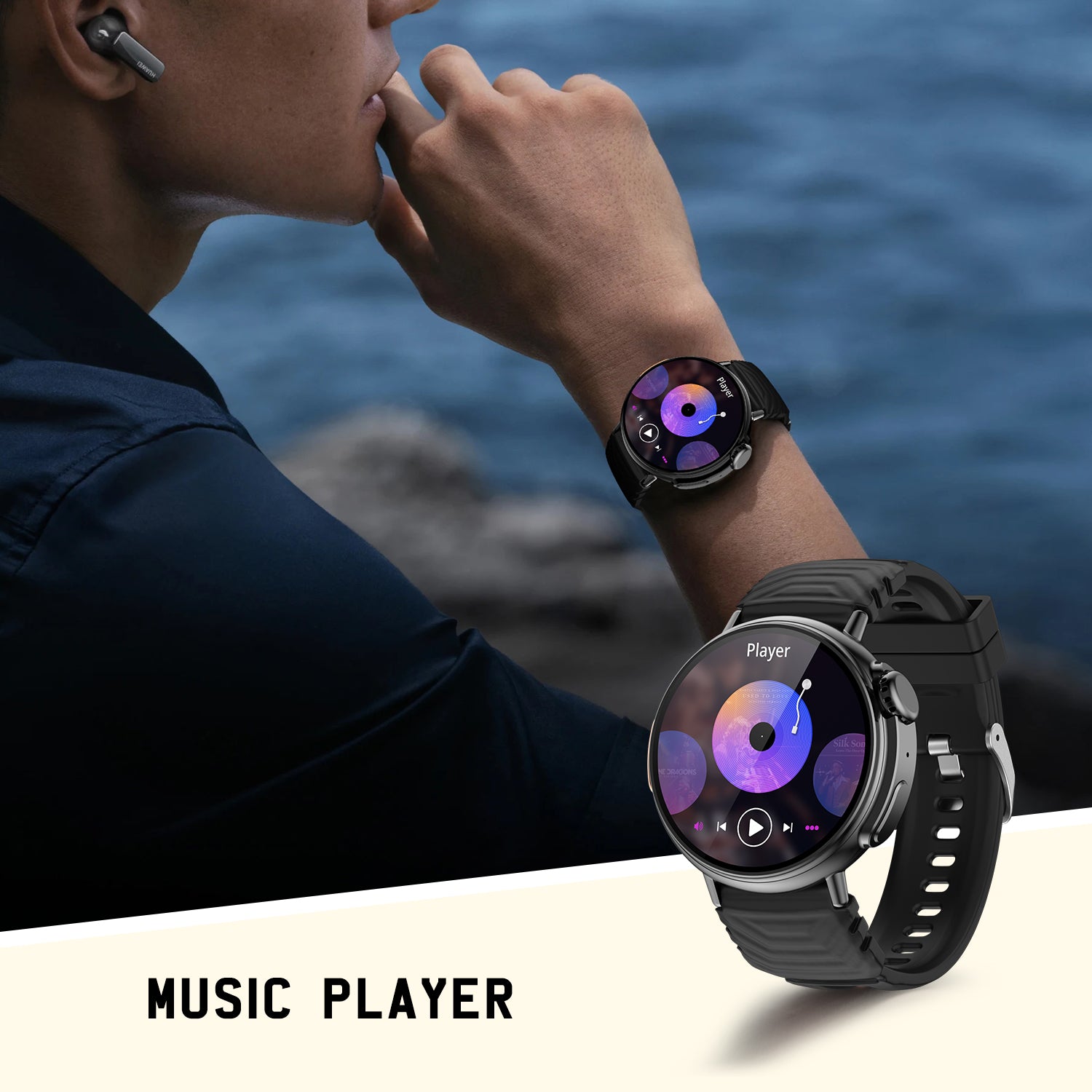 Smart Watch Ultra 1.52" Round HD AMOLED Display with call 120+ SPORT MODES
