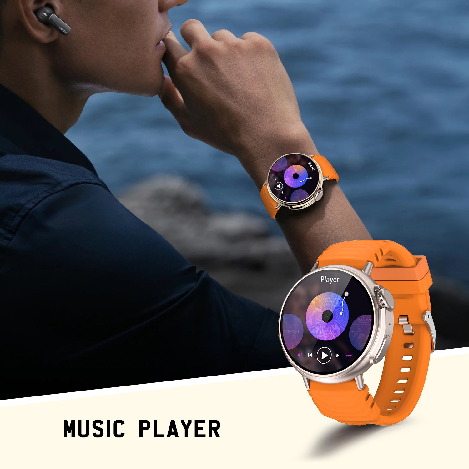 Smart Watch Ultra 1.52" Round HD AMOLED Display with call 120+ SPORT MODES