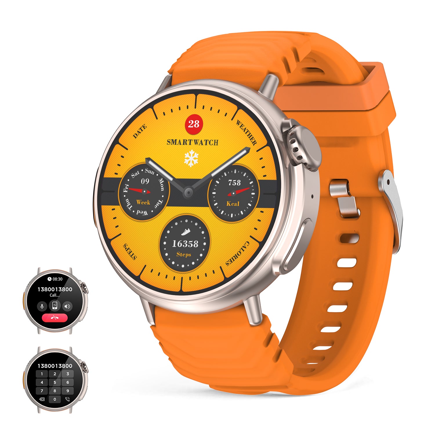 Smart Watch Ultra 1.52" Round HD AMOLED Display with call 120+ SPORT MODES