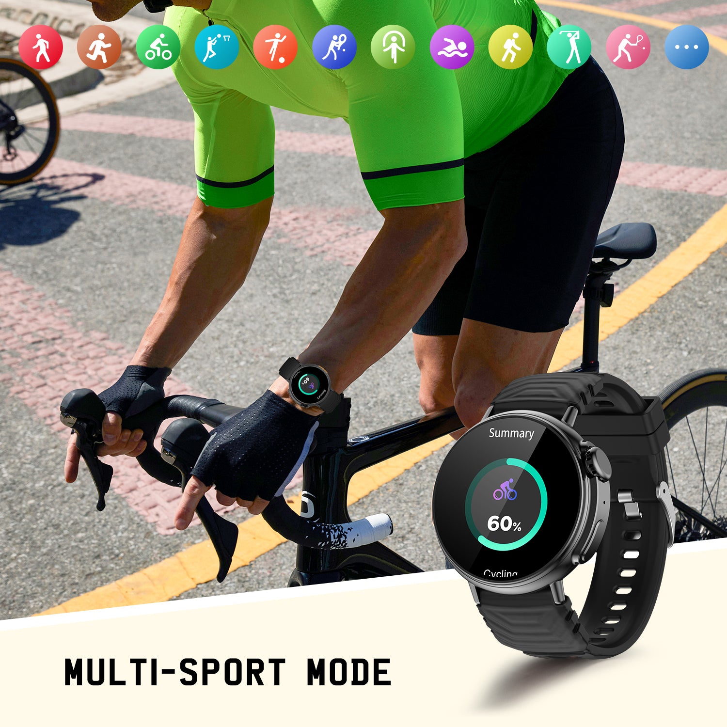 Smart Watch Ultra 1.52" Round HD AMOLED Display with call 120+ SPORT MODES