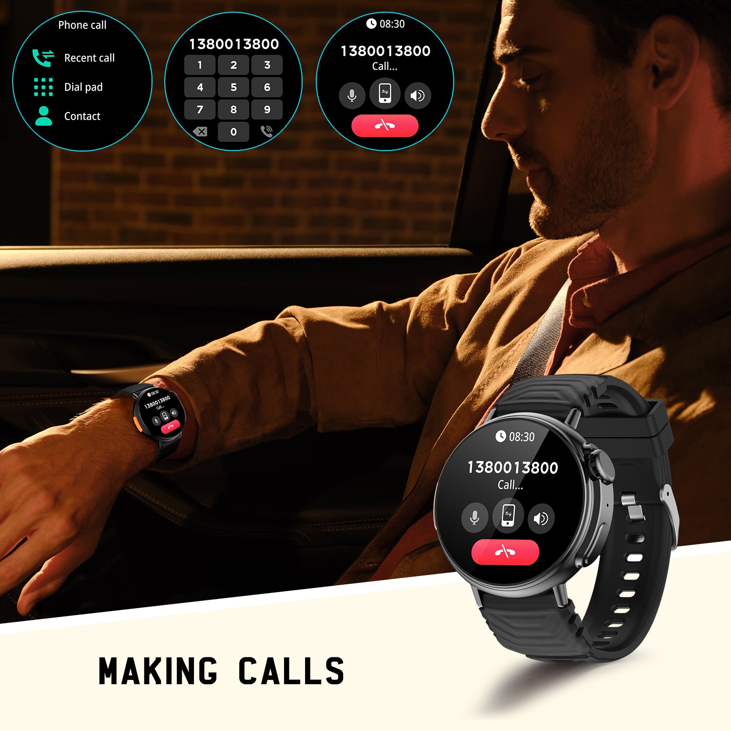 Smart Watch Ultra 1.52" Round HD AMOLED Display with call 120+ SPORT MODES