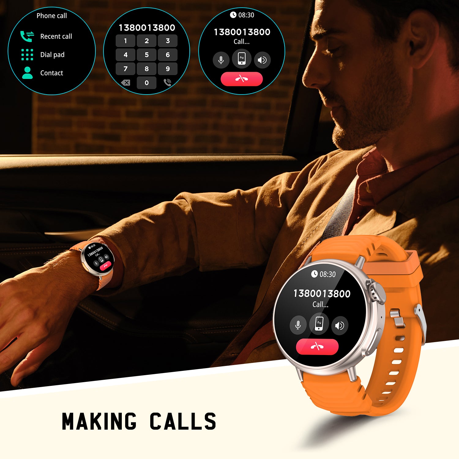 Smart Watch Ultra 1.52" Round HD AMOLED Display with call 120+ SPORT MODES
